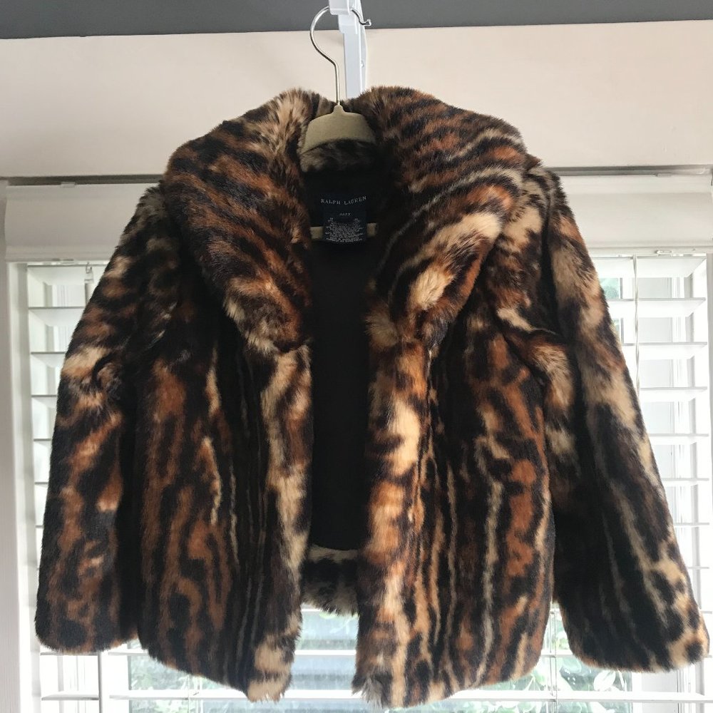 Ralph Lauren Faux Leopard Fur Coat